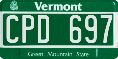 VT license plate CPD697