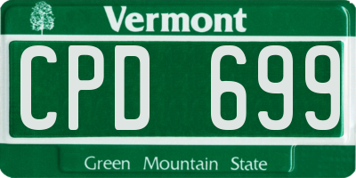 VT license plate CPD699