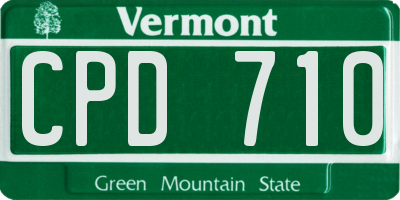VT license plate CPD710