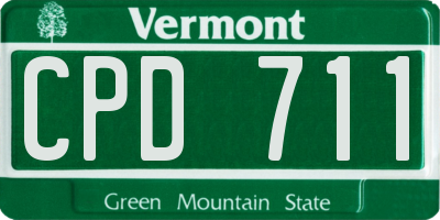 VT license plate CPD711