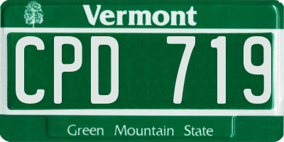VT license plate CPD719