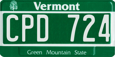 VT license plate CPD724