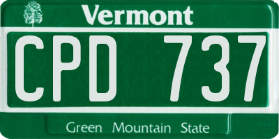 VT license plate CPD737