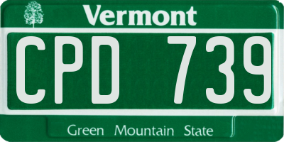 VT license plate CPD739
