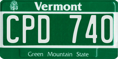 VT license plate CPD740