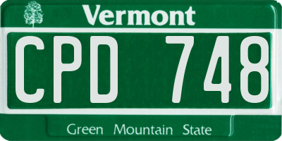 VT license plate CPD748