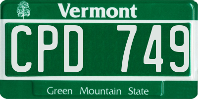 VT license plate CPD749