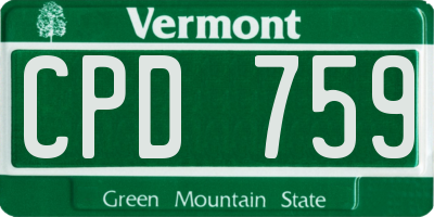 VT license plate CPD759
