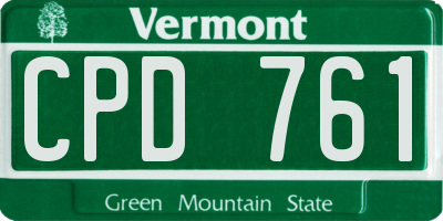VT license plate CPD761