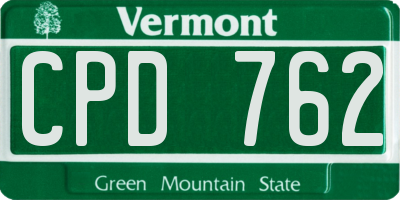 VT license plate CPD762