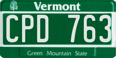 VT license plate CPD763