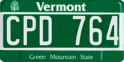 VT license plate CPD764