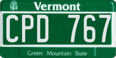 VT license plate CPD767