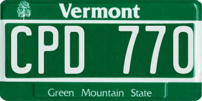 VT license plate CPD770