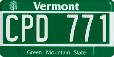 VT license plate CPD771