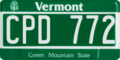 VT license plate CPD772