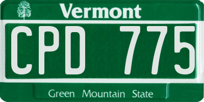 VT license plate CPD775