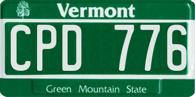 VT license plate CPD776