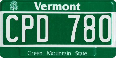 VT license plate CPD780