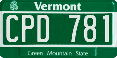 VT license plate CPD781