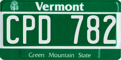 VT license plate CPD782