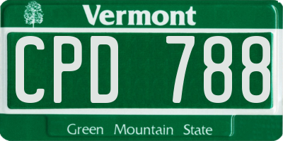 VT license plate CPD788
