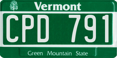 VT license plate CPD791