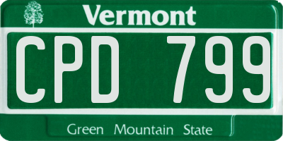 VT license plate CPD799