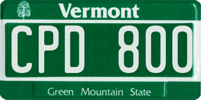 VT license plate CPD800