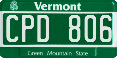 VT license plate CPD806