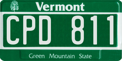 VT license plate CPD811