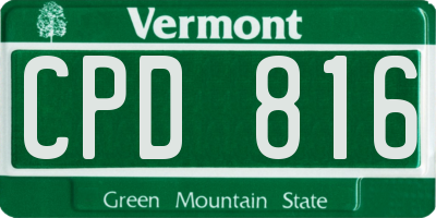 VT license plate CPD816