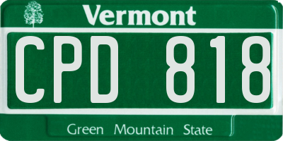VT license plate CPD818