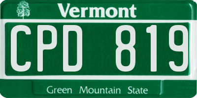 VT license plate CPD819