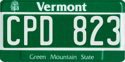 VT license plate CPD823