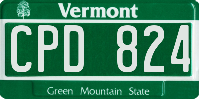 VT license plate CPD824