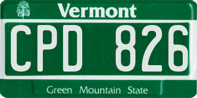 VT license plate CPD826
