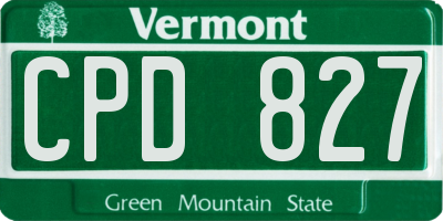 VT license plate CPD827