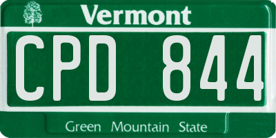 VT license plate CPD844
