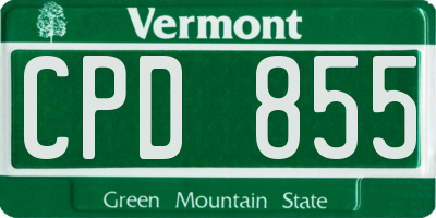 VT license plate CPD855