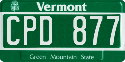 VT license plate CPD877