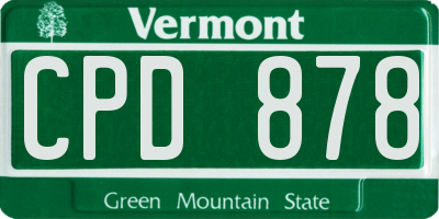 VT license plate CPD878