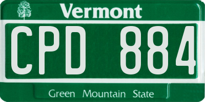 VT license plate CPD884