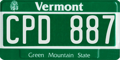 VT license plate CPD887