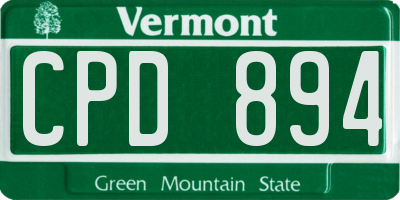VT license plate CPD894