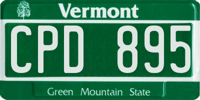 VT license plate CPD895