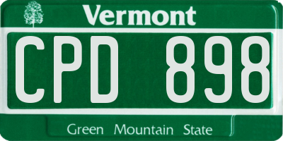 VT license plate CPD898