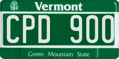 VT license plate CPD900