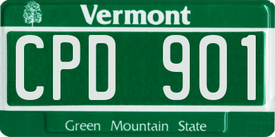 VT license plate CPD901