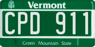VT license plate CPD911